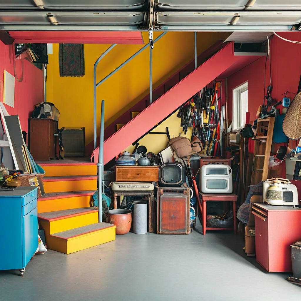 A basement full of clutter