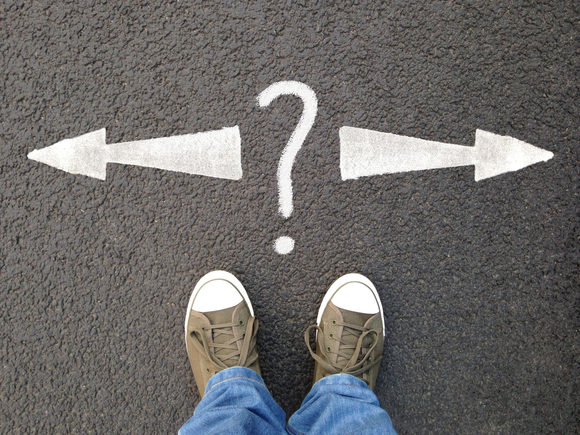 A person considering two paths.